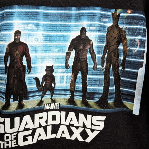 Marvel Guardians Of The Galaxy Movie Characters Rocket Black T-Shirt Size L 97 - Picture 3 of 8